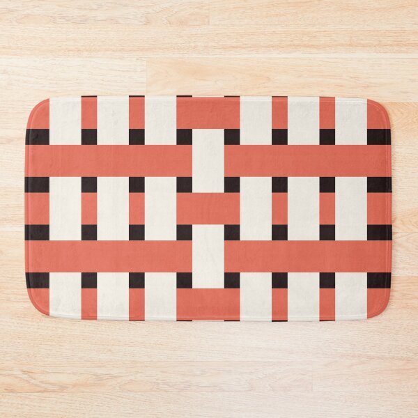 Item preview, Fabric Weave Types #05 - Weft Rib Weave Irregular Pattern - Black and Salmon designed and sold by DesignCentrum.