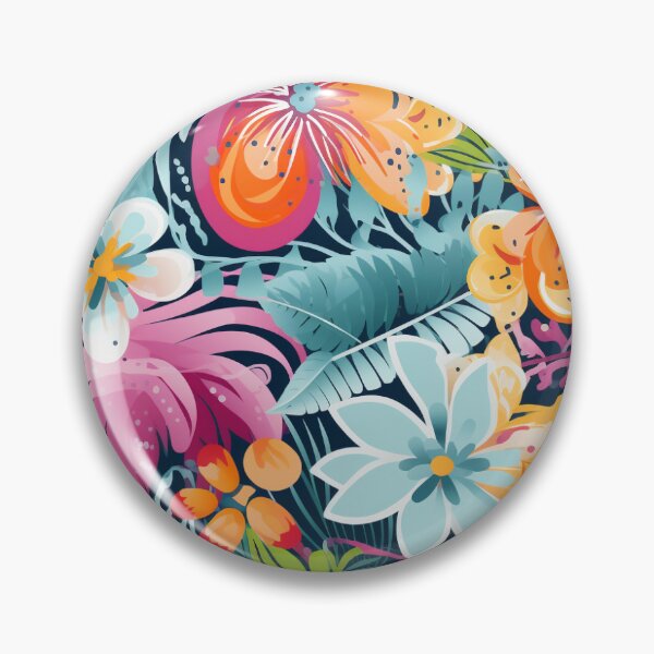 Item preview, Estampado Floral Tropical - Flores amarillas - Flores azules - Flores naranjas designed and sold by ComerPrintCo.