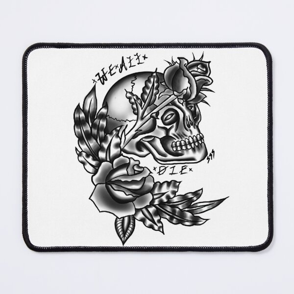Item preview, Skull with flowers designed and sold by SidneySSS.