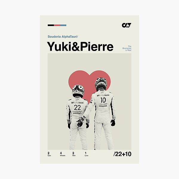Item preview, Yuki Tsunoda & Pierre Gasly Modern Mid Century Poster designed and sold by The Armorsmith.