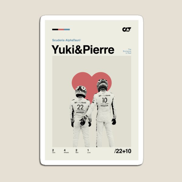 Item preview, Yuki Tsunoda & Pierre Gasly Modern Mid Century Poster designed and sold by The Armorsmith.