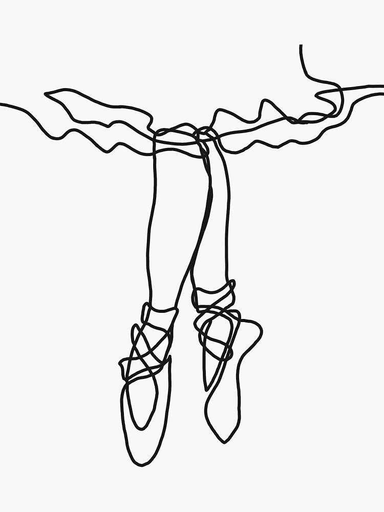 Thumbnail 3 of 3, Sticker, Ballet Dance Linework Outline designed and sold by isabellap317.