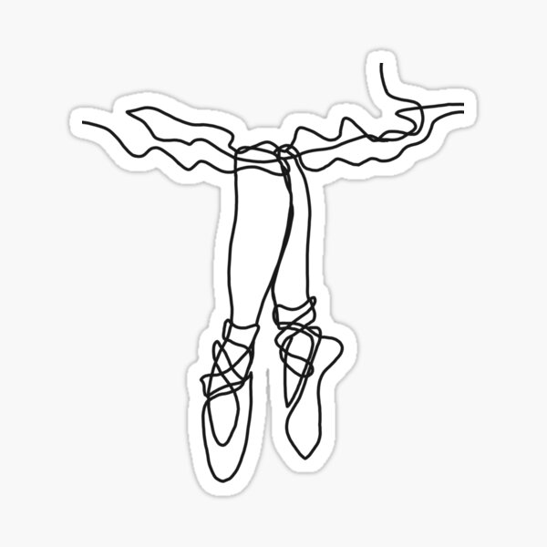 Ballet Dance Linework Outline Sticker