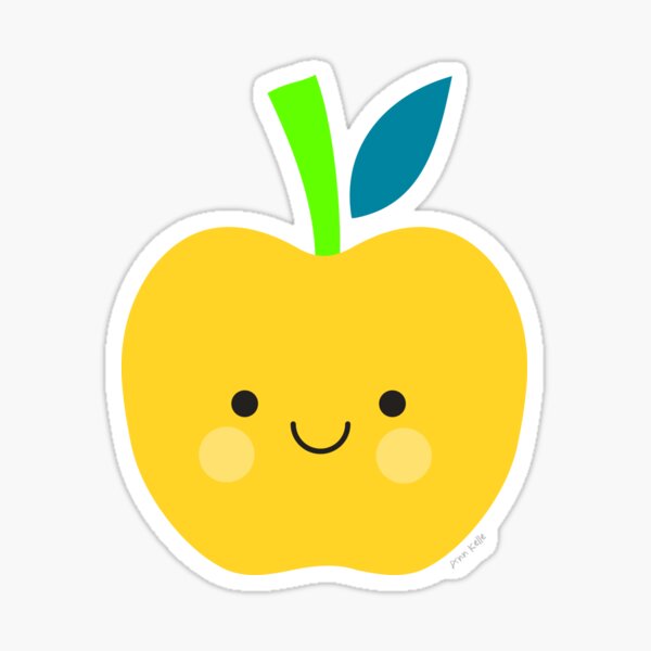 Apple Face - Yellow Sticker