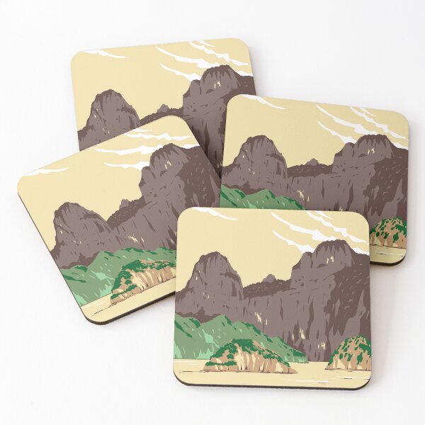 Item preview, Bai Tu Long Bay in Quang Ninh or Quangninh Province Vietnam WPA Art Deco Poster  designed and sold by patrimonio.