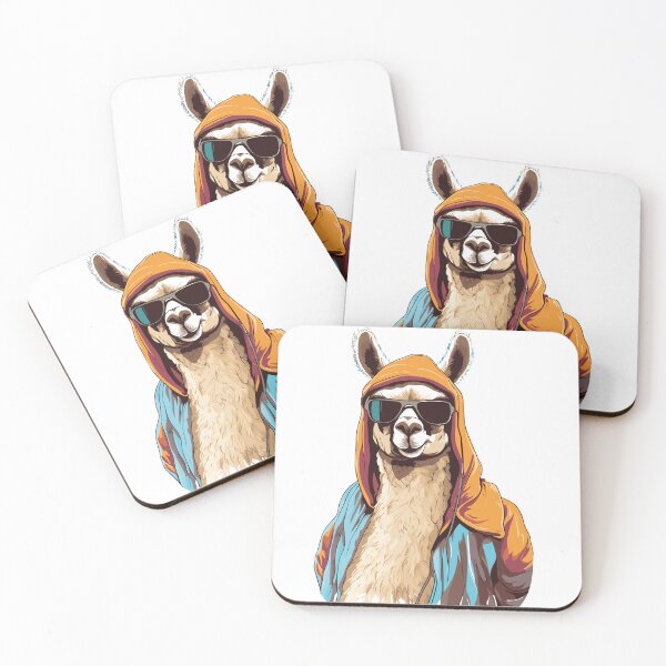 Item preview, "Stylishly casual: The cool llama with sunglasses and hoodie" designed and sold by Lucienecomar.