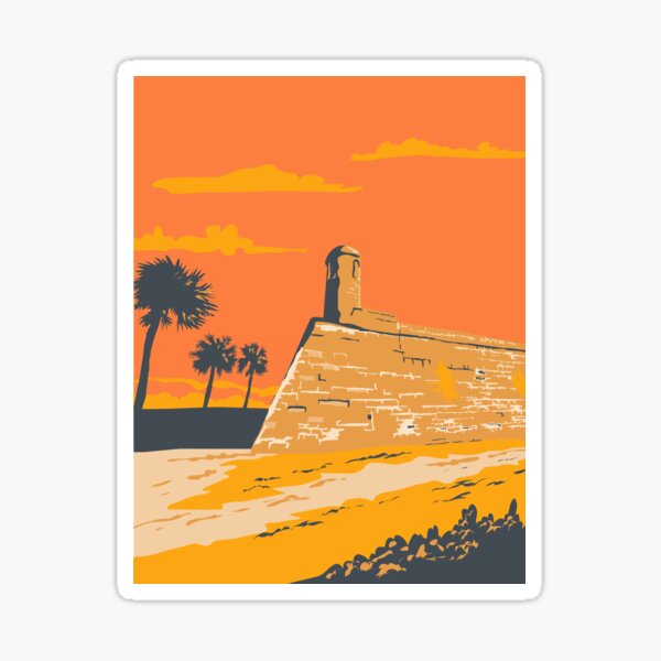 Item preview, Fort Marion in St Augustine Florida USA WPA Poster Art designed and sold by patrimonio.