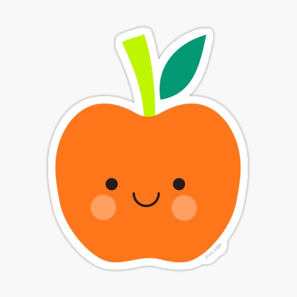 Apple Face - Orange Sticker