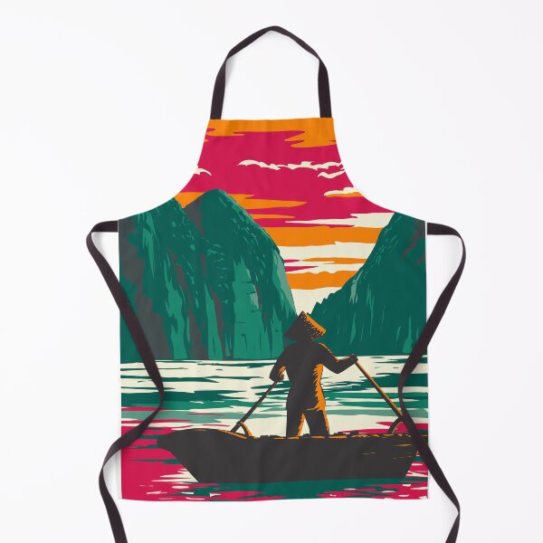 Item preview, Ha Long Bay or Halong Bay with Boat Vendor Vietnam WPA Art Deco Poster  designed and sold by patrimonio.