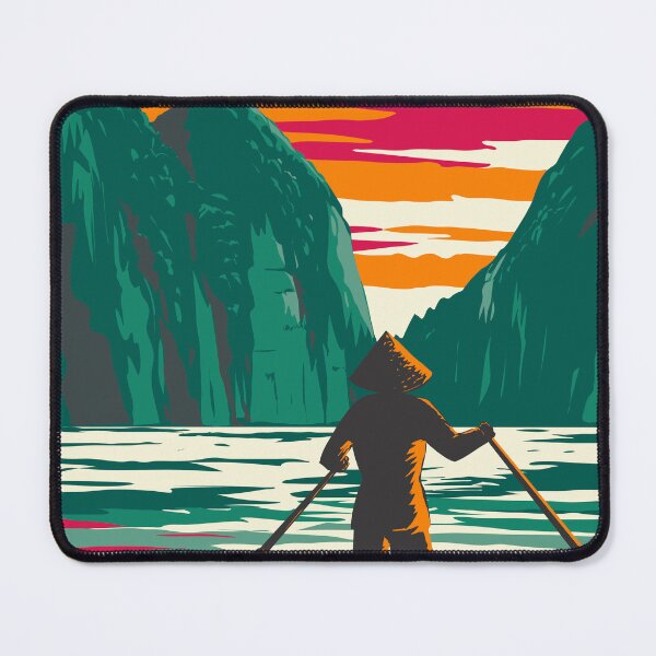 Item preview, Ha Long Bay or Halong Bay with Boat Vendor Vietnam WPA Art Deco Poster  designed and sold by patrimonio.