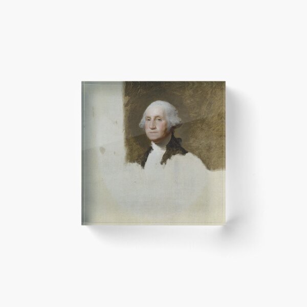 AMERICAN ARTIST. Gilbert Stuart. Unfinished. 1796. Painting of George Washington. The Athenaeum. Acrylic Block