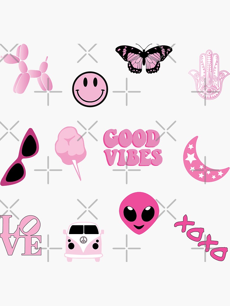 Kawaii Pink Stickers, Multiple Pack Sticker