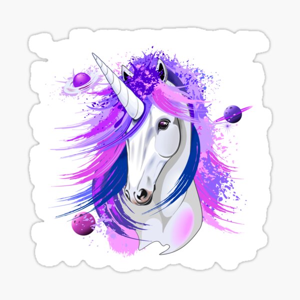 Unicorn Spirit Pink and Purple Mythical Creature Sticker
