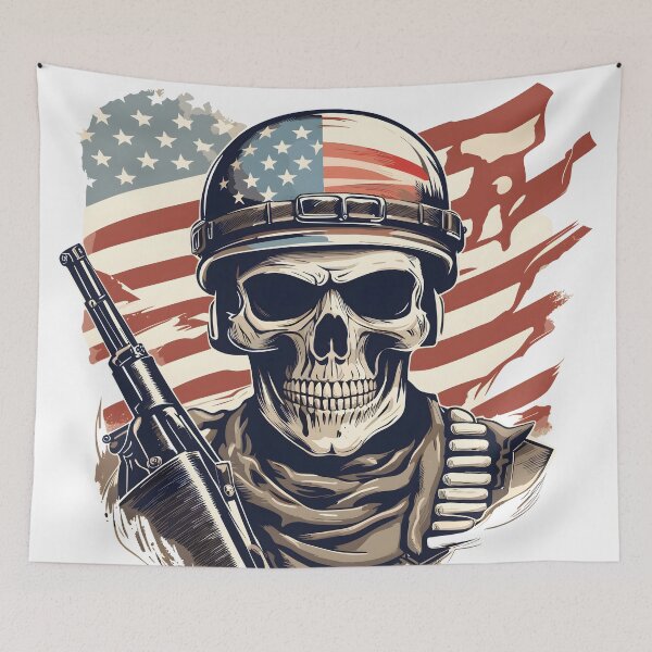 Item preview, Skull Soldier Flag and Helmet designed and sold by SkullTroops.