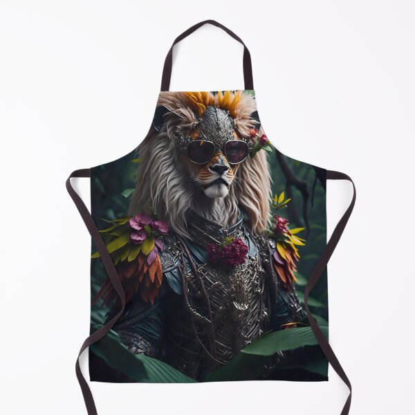 Item preview, Whimsical Lion Pirate in the Jungle - Highly Detailed Art of a Wild Animal designed and sold by TheWhimsicalZoo.