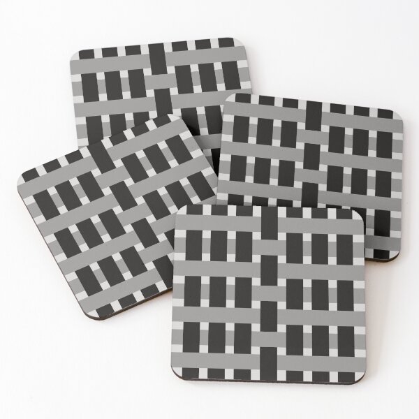 Item preview, Fabric Weave Types #05 - Weft Rib Weave Irregular Pattern - Black and Gray designed and sold by DesignCentrum.