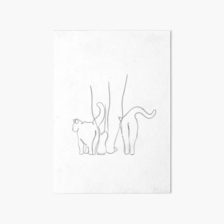 Minimalist dark cat stamp Art Board Print for Sale by