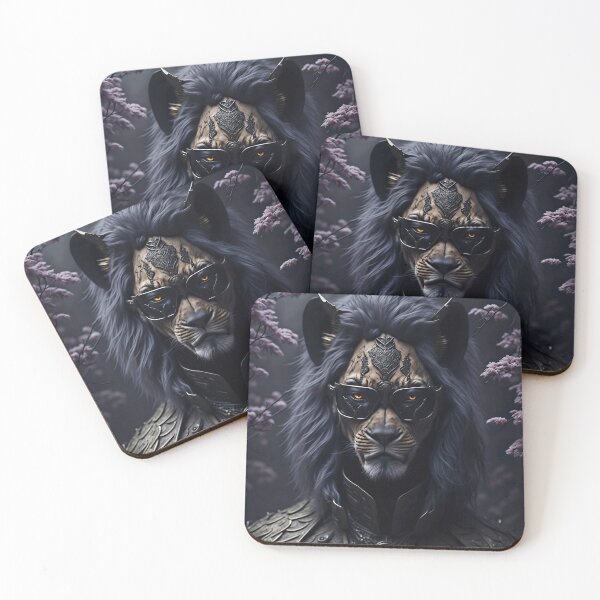 Item preview, Whimsical Lion Samurai Armor Portrait - Detailed Digital Art designed and sold by TheWhimsicalZoo.