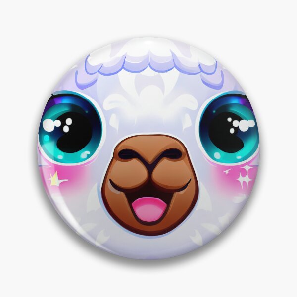 Item preview, White Llama Sticker Cute Big Green Eyes Kawaii designed and sold by llamahuaska.