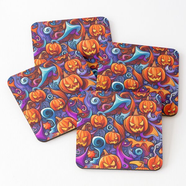 Item preview, Abstract Spooky Halloween Jack-O-Lantern Pattern designed and sold by WitchyWare.