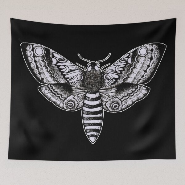 Item preview, Moonphase Moth dotwork designed and sold by TumultousTeacup.