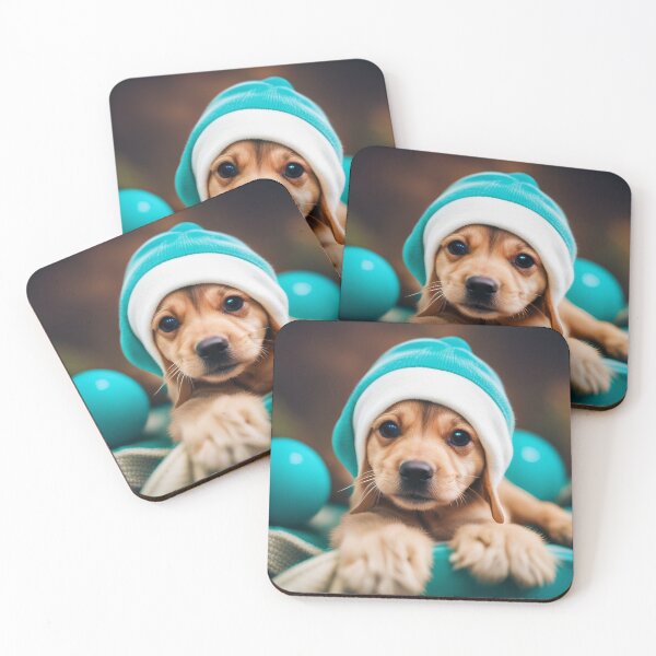 Item preview, Baby dog in turquoise hat designed and sold by Reunimage.