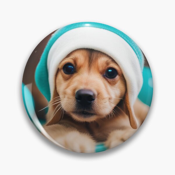 Item preview, Baby dog in turquoise hat designed and sold by Reunimage.