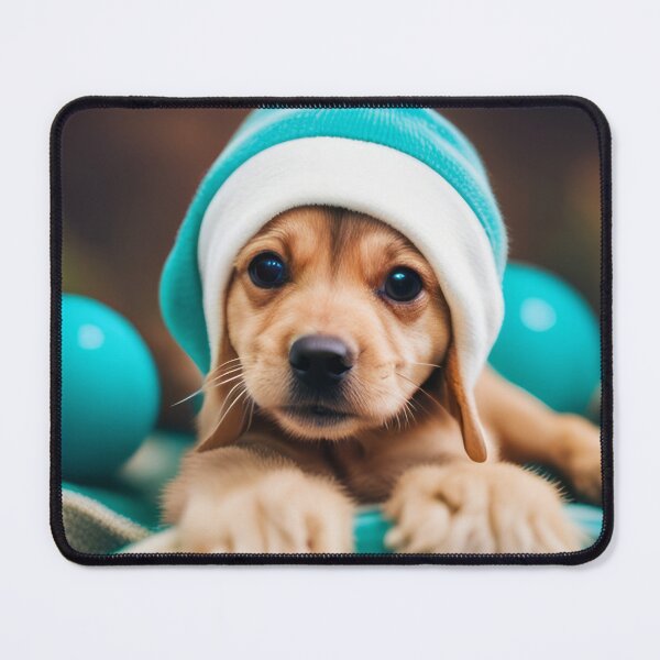 Item preview, Baby dog in turquoise hat designed and sold by Reunimage.