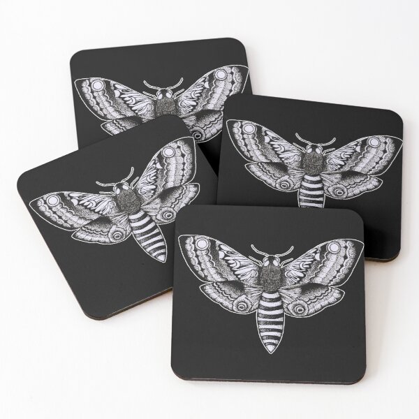 Item preview, Moonphase Moth dotwork designed and sold by TumultousTeacup.