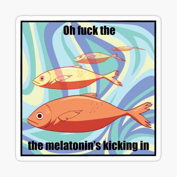 Vista previa del artículo con la obra «Pescado con melatonina», diseñado y vendido por Foxship Art.