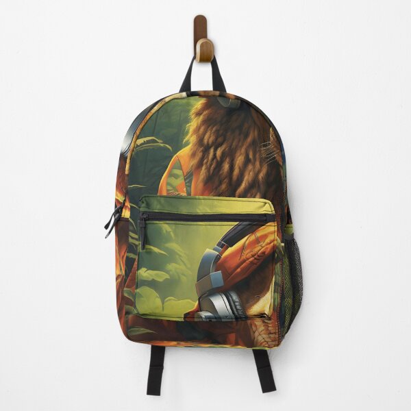 Item preview, "Royal Sounds: The Dancing Lion with Headphones in the Jungle" designed and sold by Lucienecomar.