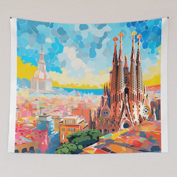 Item preview, A Pop Art Travel Print of Barcelona - Spain designed and sold by StudioRedKoala.