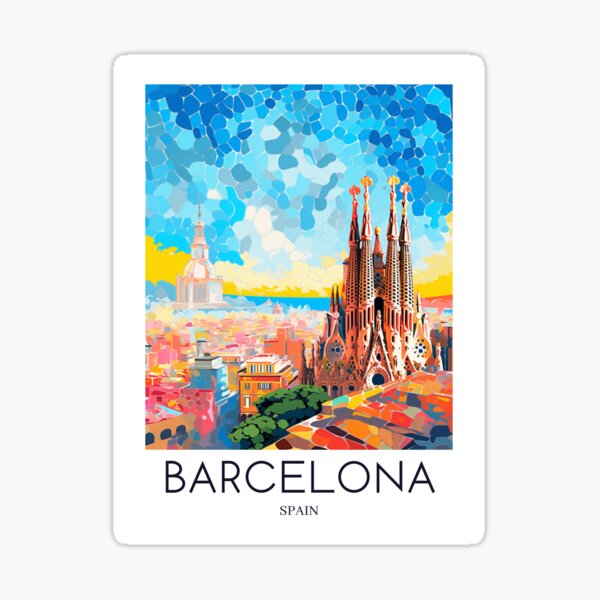 Artikel-Vorschau von Ein Pop-Art-Reisedruck von Barcelona – Spanien, designt und verkauft von StudioRedKoala.