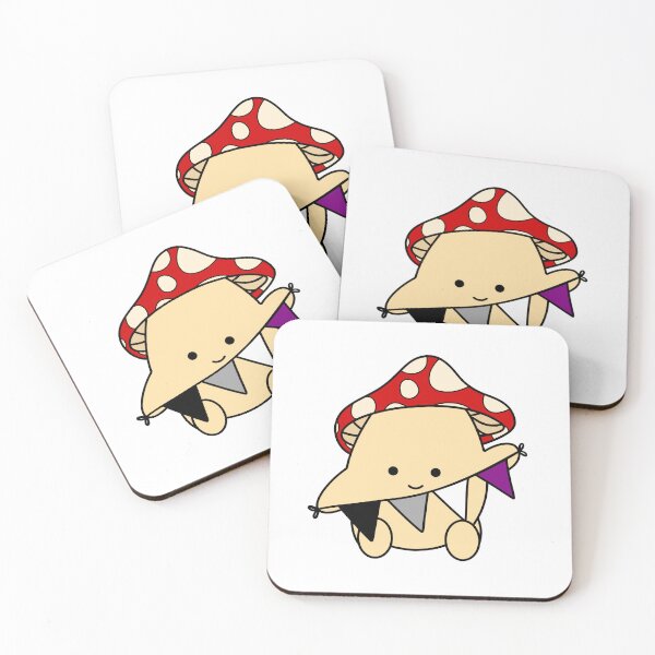 Item preview, Asexual and demisexual flag mushroom designed and sold by bookwoof.