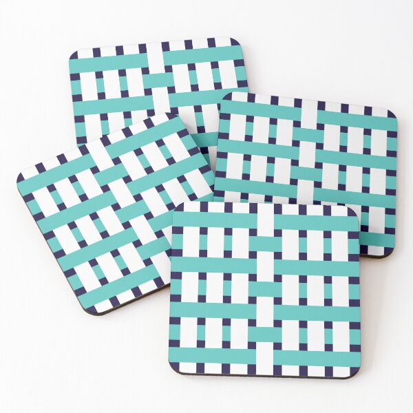 Item preview, Fabric Weave Types #05 - Weft Rib Weave Irregular Pattern - Vibrant Colors - White, Green and Blue designed and sold by DesignCentrum.