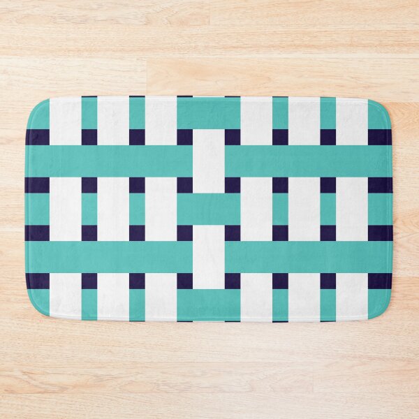 Item preview, Fabric Weave Types #05 - Weft Rib Weave Irregular Pattern - Vibrant Colors - White, Green and Blue designed and sold by DesignCentrum.