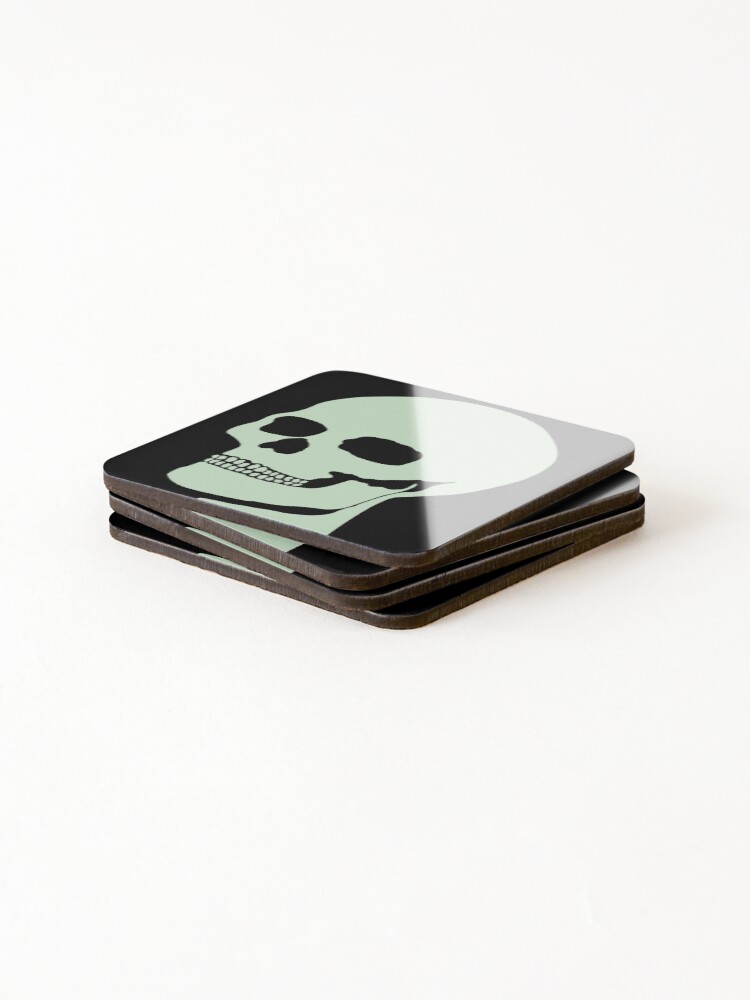 Thumbnail 4 of 5, Coasters (Set of 4), Green Skull designed and sold by RottenDayDesign.