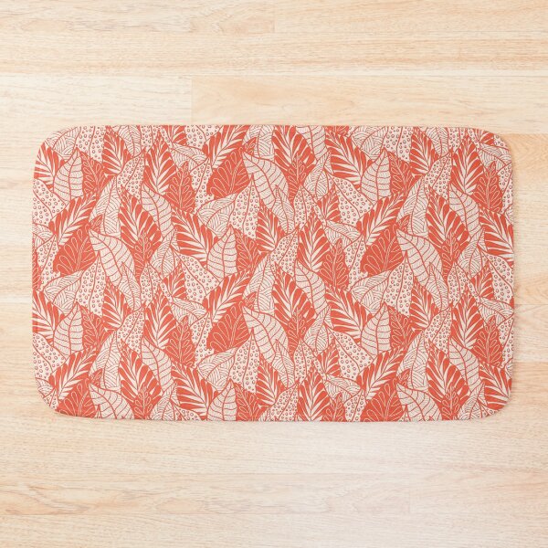 Item preview, Botanical leaf repeat pattern in orange designed and sold by Lizbizart.