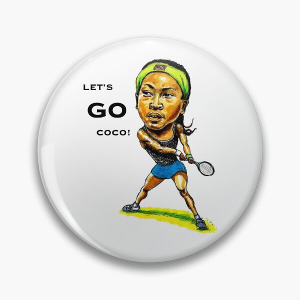 Item preview, Coco Gauff caricature - Lets go Coco! designed and sold by dizzycatbiz.