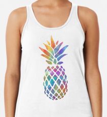 Camiseta con espalda nadadora Plumas de colores piña