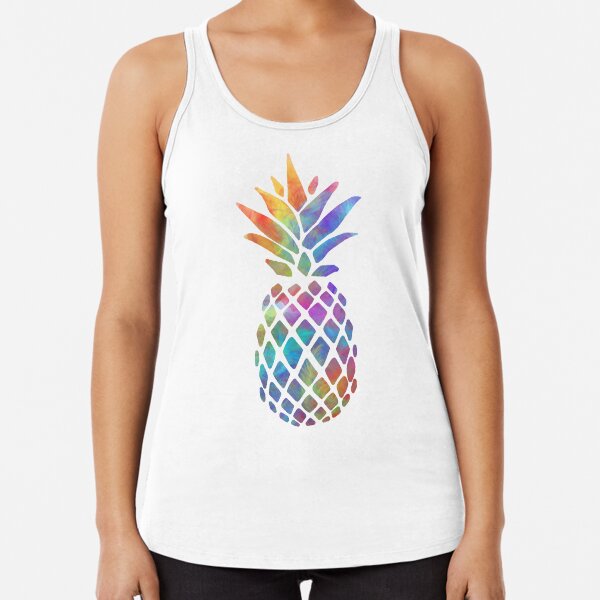 Colorful Feathers Pineapple Racerback Tank Top