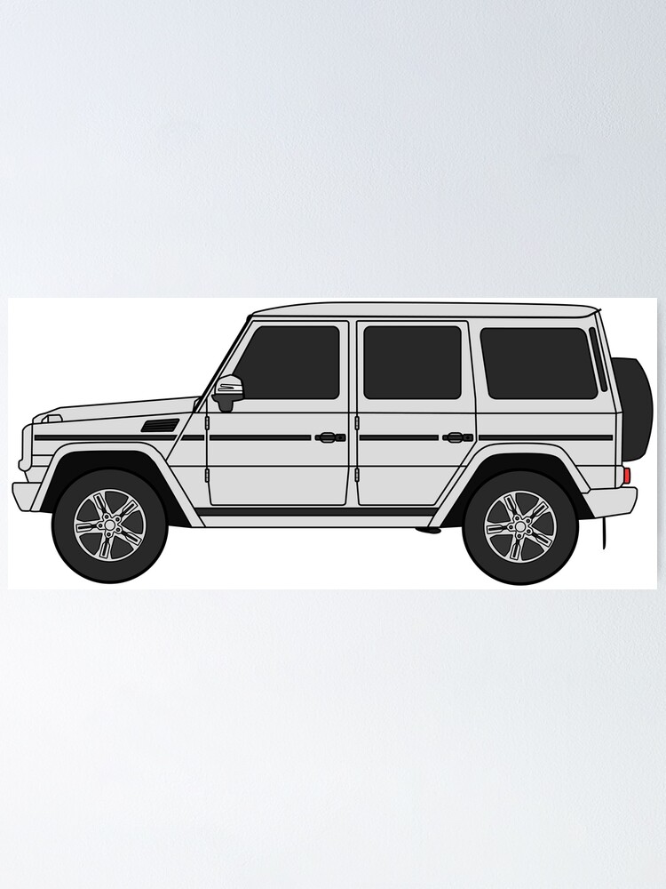 Europaischer Lkw 4x4 Weiss Poster Von Mandalapics Redbubble