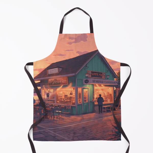 Artikelvorschau, Das skurrile Restaurant Lofi am Meer bei Sonnenuntergang entworfen und verkauft von BVDigitalArt.