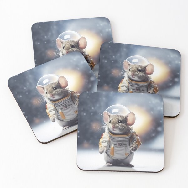 Item preview, Mouse astronaut in a space suit. Mouse with black eyes, nice, sweet animal, small nose. Colorful. Photo realistic, concept art, cinematic light. designed and sold by anytka.