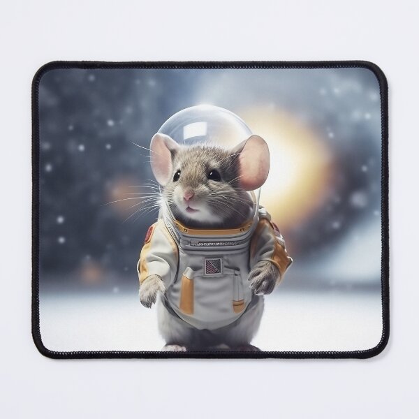 Item preview, Mouse astronaut in a space suit. Mouse with black eyes, nice, sweet animal, small nose. Colorful. Photo realistic, concept art, cinematic light. designed and sold by anytka.