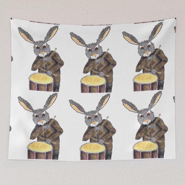 Item preview, RABBIT ON DRUMS designed and sold by Hares & Critters.