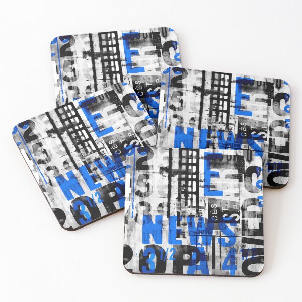 Item preview, Grunge Typo Street Art Black And White With Blue designed and sold by artsandsoul.