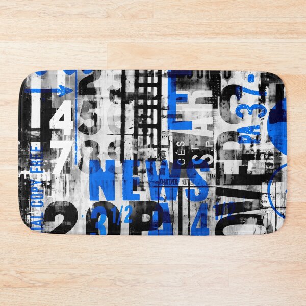 Item preview, Grunge Typo Street Art Black And White With Blue designed and sold by artsandsoul.
