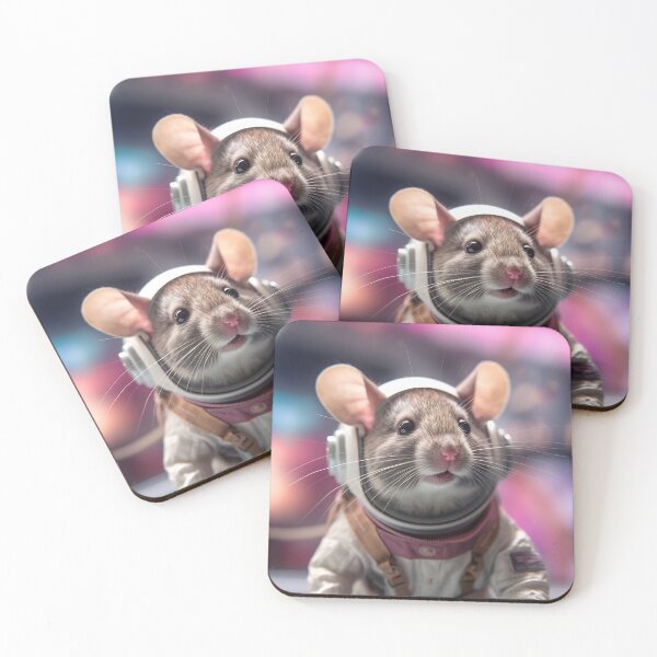 Item preview, Mouse astronaut in a space suit. Mouse with black eyes, nice, sweet animal, small nose. Colorful. Photo realistic, concept art, cinematic light. designed and sold by anytka.