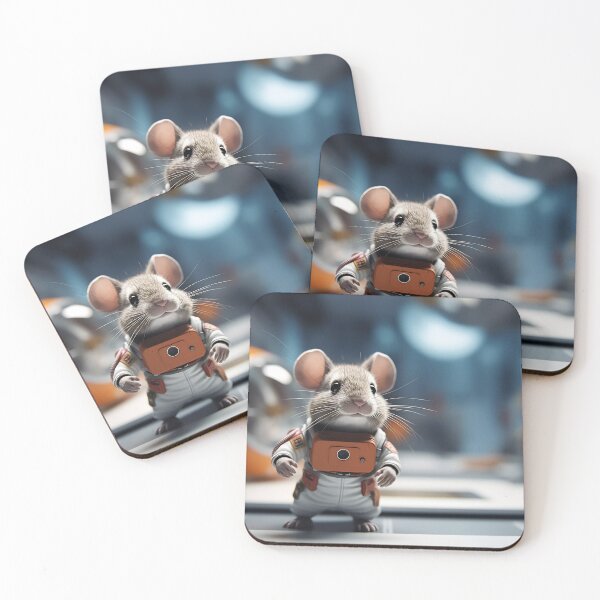 Item preview, Mouse astronaut in a space suit. Mouse with black eyes, nice, sweet animal, small nose. Colorful. Photo realistic, concept art, cinematic light. designed and sold by anytka.